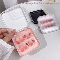 Boîte d'emballage vide en acrylique à bords arrondis 4 couleurs pour faux ongles avec sac d'emballage au design élégant – Vente en gros