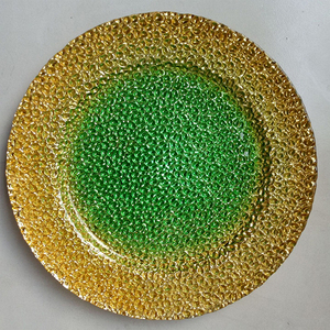 Assiette de présentation en verre bleu argenté de haute qualité, écologique, très vendue pour les hôtels - Product Image 2