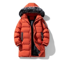 Veste parka à capuche pour homme, automne-hiver, pour l'extérieur - 100% polyester, épaisse, coupe-vent, respirante, longue, avec fermeture éclair
