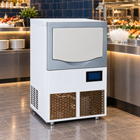 Machine à glace pilée commerciale de 45 kg, 220 V, avec contrôle PLC, moteur, compresseur, pompe à eau, automatique et facile à utiliser