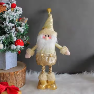 Cross-border <b>Santa</b> Claus Snowman Christmas Telescopic Figure Gold Xmas <b>Standing</b> Doll Decoration Props - Product Image 3