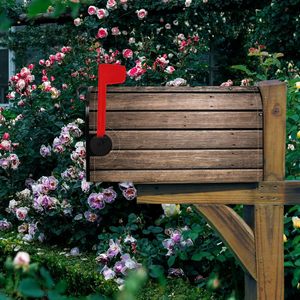 Couverture de boîte <span class=keywords><strong>aux</strong></span> <span class=keywords><strong>lettres</strong></span> magnétique <span class=keywords><strong>en</strong></span> <span class=keywords><strong>bois</strong></span> brun à texture vintage, 21x18 pouces, rectangulaire, décoration pour la maison, le jardin et la campagne - Product Image 6