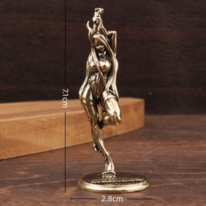 Figura Decorativa de Latón Puro 'Bella Bailarina', Adorno de Escritorio, Escultura para Decoración del Hogar - Product Image 4