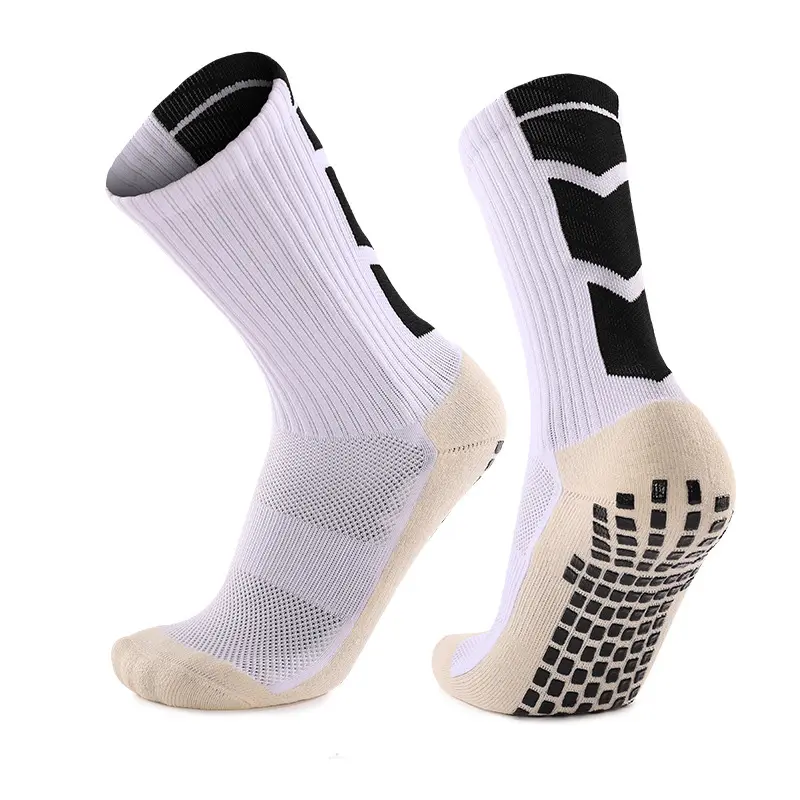 Wholesale Custom Logo Adult Anti-slip Football Socks Cushion Sports Non-slip Soccer Grip Socks for Men