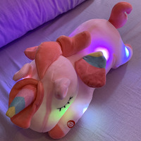 Lampe de nuit LED licorne arc-en-ciel 2025, peluche douce en coton PP, jouet lumineux pour cadeaux de fête et d'anniversaire