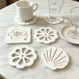 Sottobicchiere in Pietra Acrilica con Effetto Marmo, Resistente al Calore, Protezione per <span class=keywords><strong>Tavolo</strong></span>, Decorazione per Cucina e Casa - Product Image 2