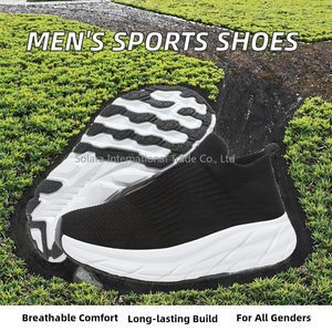 Chaussures de sport décontractées unisexes pour la marche et la course, tige en tissu extensible, logo personnalisé, semelle intérieure respirante en EVA, semelle en caoutchouc - Product Image 3