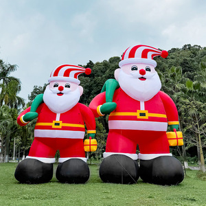 Décoration de Noël gonflable personnalisée Père Noël avec éclairage LED extérieur, 2,1 m de haut, en plastique moulé, style traditionnel - Product Image 1