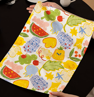Napperons de table modernes et amusants à motifs géométriques colorés en coton antidérapant, double couche, imprimés, pour enfants, salle à manger, café - Vente chaude