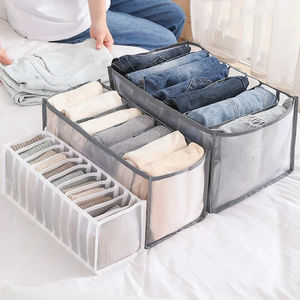 Wholesale Foldable <b>Storage</b> Organizers <b>Drawer</b> Closet Divider <b>Boxes</b> for Jeans Socks Bra Clothes Underwear Sets - Product Image 1