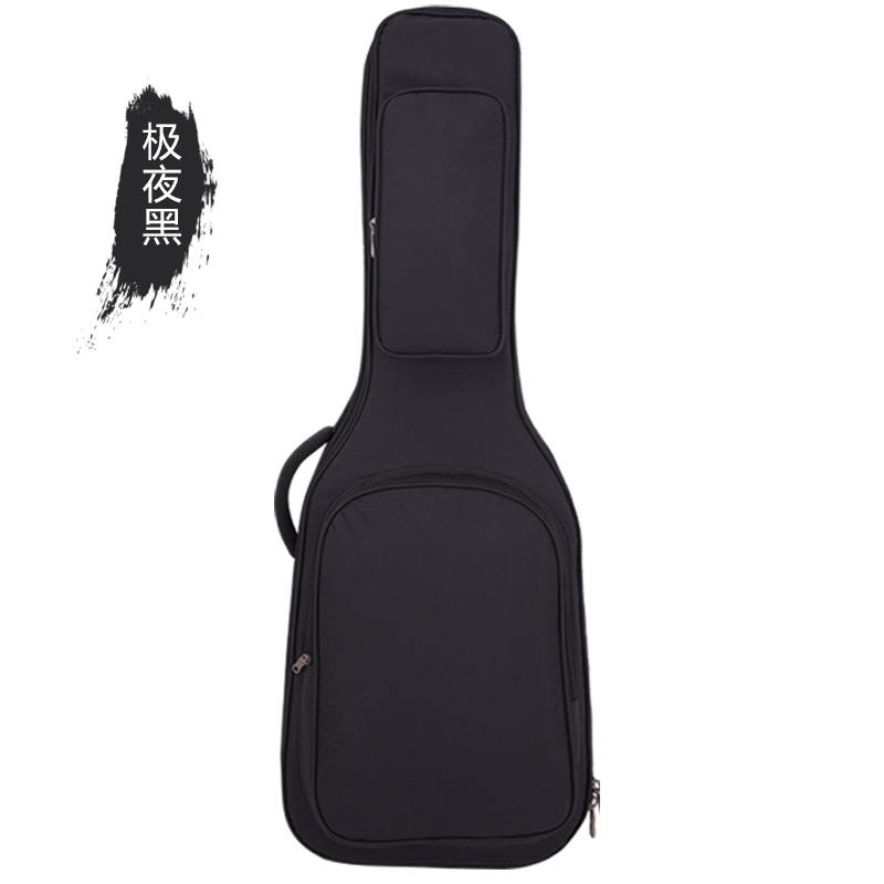 กระเป๋ากีตาร์ไฟฟ้าบุกำมะหยี่สีดำ + ที่พักคอ
