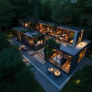 Casas modulares modernas prefabricadas de acero ligero-Retiros de vacaciones de lujo en <span class=keywords><strong>el</strong></span> bosque Glamping - Product Image 4