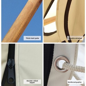 Carpa de Lujo Tipo Cabaña Triangular, 900D Oxford, Impermeable, UV50+, Resistente al Viento, Espaciosa, para Glamping Familiar - Product Image 2