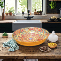 Vente en gros de cuisine platos colorée de style bohème nordique, salle à manger, service de table en porcelaine de bohème, ensemble d'assiettes en céramique marocaine