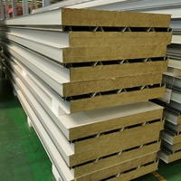 Panneaux sandwich isolés en laine de roche ignifuges pour murs extérieurs, insonorisants et écologiques avec surface en aluminium