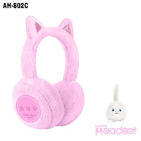 AH-802C Mignon de Bande Dessinée Furry Cat Ear Casque Sans Fil Casque pour cadeaux
