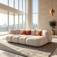 Canapé modulaire Cloud Bubble Boucle, canapé sectionnel incurvé en tissu Teddy pour salon de villa, mobilier de maison
