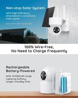 Caméra IP extérieure vision nocturne 3MP 2K, caméra de sécurité domestique alimentée par batterie