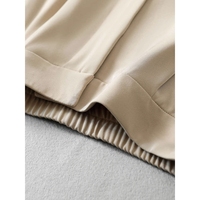 Ensemble 2 pièces pour femmes, chemise à manches courtes d'été, pantalon droit, pantalon décontracté en satin