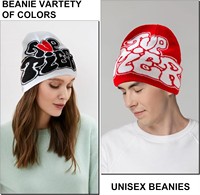 En stock, Fabricant direct, Best-seller transfrontalier, Bonnet unisexe hip-hop chaud en fibre acrylique tricotée jacquard à lettres