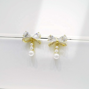 Pendientes de plata de ley 925 con piedra natural, joyería de moda elegante para boda, pendientes de circonita rosa de lujo para mujer - Product Image 2