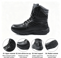 Bottes tactiques pour hommes personnalisées en usine, en cuir de vache, imperméables, absorbant les chocs, pour la randonnée dans le désert