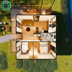 Casa Prefabricada Moderna con Revestimiento de Madera Ligera, Villa Modular Personalizable, Casa Contenedor Pequeña, Cabaña de Acero Ligero para Vivienda Familiar - Product Image 6