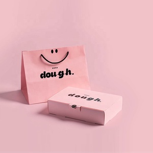 Venta al por mayor logotipo personalizado bolsa biodegradable panadería ecológico pastel plato Donut Cajas Para Donutsdozen Donuts cajas rosas - Product Image 1