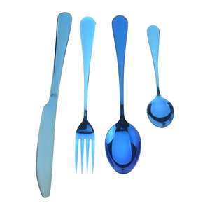 Juego de cubiertos de acero inoxidable PARA CENA, cuchara, tenedor, <span class=keywords><strong>cuchillo</strong></span>, vajilla dorada para boda - Product Image 2