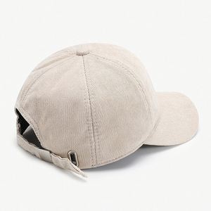 Gorra de béisbol de 6 paneles de color liso para las cuatro estaciones, gorra con visera ligera para exteriores, sombrero de sol sencillo de pana, unisex, 100% poliéster, común - Product Image 4
