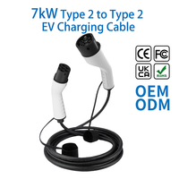 Câble de recharge pour véhicules électriques Type 2 vers Type 2 OEM ODM 32A 7kW IEC 62196 IP55 CE ROHS UKCA Prix d'usine Logo personnalisé
