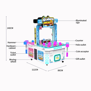 Máquina de Juego Comercial para Interiores FEC de 2 Jugadores, Operada con Monedas, Juego de Golpear al Hombre Martillo (Whack a Mole) - Product Image 2