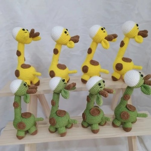 <span class=keywords><strong>Jirafa</strong></span> amarilla de algodón de ganchillo hecha a mano <span class=keywords><strong>Amigurumi</strong></span>, juguete de peluche de ganchillo con diseño personalizado, venta al por mayor - Product Image 3