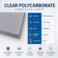 Plaque de polycarbonate gaufrée OEM personnalisée, 100% vierge, 5mm 8mm, pour puits de lumière de véranda, vente en gros