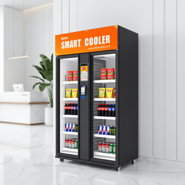 AFEN AI Vision Smart Fresh Food Fruits Drink Snack Combo Vending Machine with Monitoring and Gravity Verification Use in Office