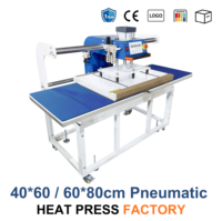 Nouvelle presse à chaud pneumatique AIBA pour sublimation, 16x20 pouces (40x60, 60x80 cm), industrielle, double station, automatique, pour impression de t-shirts