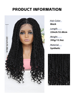 Perruque Lace Front Tressée Longue à Trois Brins en Fibre Haute Température, Densité 150%, pour Femmes Noires, Usage Quotidien - Nouveauté en Gros