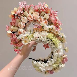 Populaire Chinese Etnische Stijl Kleurrijke Plastic Zware Industrie Haarspeld Bloem Hoofdband Hanfu Accessoires Bloemenkrans - Product Image 4
