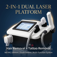 Laser Dioda Tiga Panjang Gelombang dengan Handle Penghilang Tato Mesin Laser Hemat-Ruang Terbaik untuk Medspa Laser Profesional Portabel