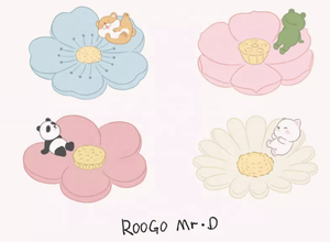 Rooogo <span class=keywords><strong>Forme</strong></span> <span class=keywords><strong>De</strong></span> Fleur Avec Sieste Animal Plaque D'encens Maison et Salon Décoration Ornement Petites Pièces Plateau <span class=keywords><strong>De</strong></span> Rangement - Product Image 3