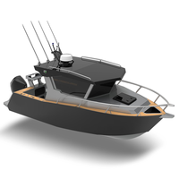 Yacht sportif personnalisable Kinocean avec cabine fermée toutes saisons, séjours confortables de nuit, moteur in-bord, coque en aluminium