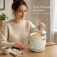 Marmite Électrique Économique à Chauffage Lent et Haute Puissance 650W 1Qt pour Soupes et Nouilles – Idéale pour les Réunions Familiales