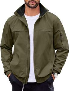 Vestes bomber légères pour hommes, col montant, coupe-vent, veste softshell, veste zippée pour l'automne, en plein air - Product Image 1