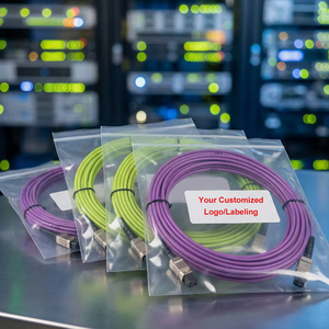 كابل ألياف بصرية MPO/MTP من المصنع بأطوال 1م 3م 5م 10م 20م 50م مع 8/12/24 نواة OM3/OM4 لمركز بيانات الإنترنت 5G - Product Image 4