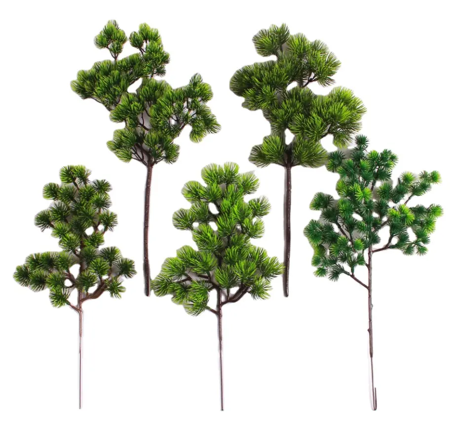 Rami e foglie di pino artificiale materiale floreale Bonsai pianta decorativa fiore artificiale alberi di plastica Thuja non supportati