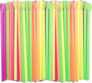1000 Pcs Snow Cone Spoon <b>Straws</b> Flexible Plastic Flexible <b>Disposable</b> Drinking <b>Straws</b> <b>Disposable</b> Plastic Sip Stir Sticks - Product Image 4