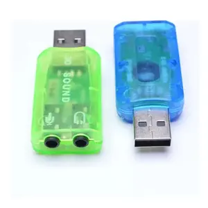 핫 세일 미니 외부 USB 사운드 카드 5.1 채널 오디오 카드 어댑터 3.5MM 마이크 이어폰 인터페이스 컴퓨터 용