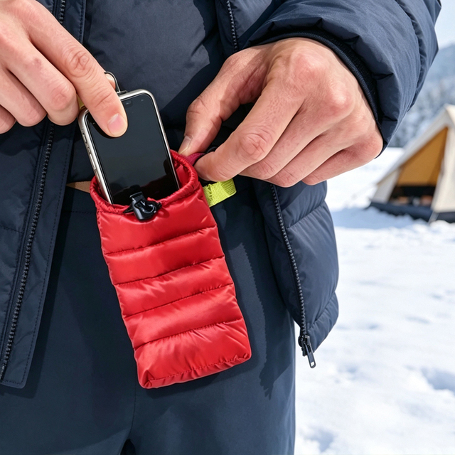 Manufacturer Customization Down Phone Case Mini Down Sleeping Bag for Mobile Phone/Camera Puffer Phone Bag Case