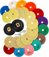 Pads de polissage diamantés 7 étapes JDK 100MM, pads de 50 à 3000 grains, kit de polissage humide/sec pour granit, marbre, pierre, carrelage