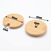 Couvercle en bambou écologique personnalisé Landy pour pots en bois, bouteilles, pots à épices, bougies et bocaux en verre.